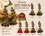 Ladda upp bild till gallerivisning, Indiska Jhumka-örhängen med blad
