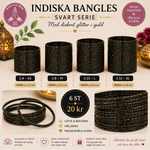 Ladda upp bild till gallerivisning, Klassiska indiska bangles – 6 st – svart