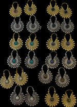 Load image into Gallery viewer, 6. Bronze Earrings with Semi-Precious Stones