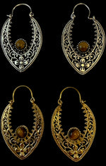 Load image into Gallery viewer, 7. Bronze Earrings with Semi-Precious Stones