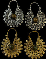 Load image into Gallery viewer, 6. Bronze Earrings with Semi-Precious Stones