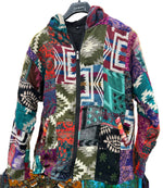 Ladda upp bild till gallerivisning, Akryljacka med fleecefoder och luva mönster

