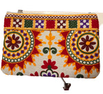 Load image into Gallery viewer, Broderad handledsväska från Indien – unik färgstark clutch
