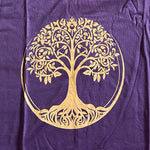 Load image into Gallery viewer, Bohemiskt linne i viskos – lös och luftig modell med unikt tree of life  tryck Blå lila 
