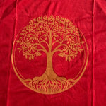 Load image into Gallery viewer, Bohemiskt linne i viskos – lös och luftig modell med unikt tree of life tryck röd
