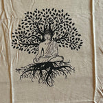 Load image into Gallery viewer, linne med buddha tree of life tryck viskos sommarklädervit

