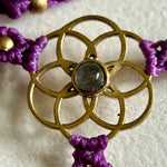 Load image into Gallery viewer, 4. Flower of Life Macramé Hand Jewelry Bracelet
