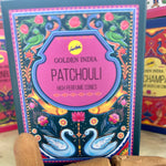 Ladda upp bild till gallerivisning, Golden India Patchouli backflow rökelsekoner jordig patchoulidoft
