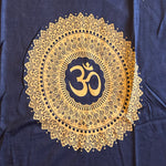 Load image into Gallery viewer, linne med aum mandala tryck viskos sommarkläder mörkblå 

