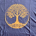 Load image into Gallery viewer, Bohemiskt linne i viskos – lös och luftig modell med unikt tryck Tree of life blå
