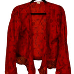 Load image into Gallery viewer, Silk tie top with wide sleeves
