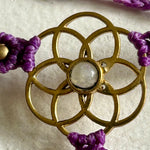 Load image into Gallery viewer, 4. Flower of Life Macramé Hand Jewelry Bracelet
