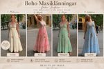 Ladda upp bild till gallerivisning, Indisk boho maxiklänning med axelband – Free Size
