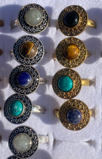 Load image into Gallery viewer, Bronze ring with gemstone

