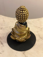 Ladda upp bild till gallerivisning, Buddha och Lotus backflow rökelsebrännare med vattenfall rök effekt för meditation svart bak
