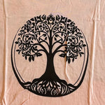 Load image into Gallery viewer, linne med tree of life tryck viskos sommarkläder aprikos 
