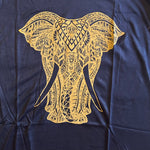 Load image into Gallery viewer, linne med kung elefant tryck viskos sommarkläder mörkblå
