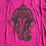 Load image into Gallery viewer, Bohemiskt linne i viskos – lös och luftig modell med unikt tryck Elefant ceris rosa 

