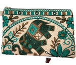 Load image into Gallery viewer, Broderad handledsväska från Indien – unik färgstark clutch
