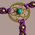 Ladda upp bild till gallerivisning, 1. Flower of Life Handsmyckesarmband i makramé
