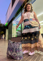 Load image into Gallery viewer, Bohemian ruffled cotton skirt
