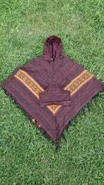 Ladda upp bild till gallerivisning, Randig Poncho med Luva
