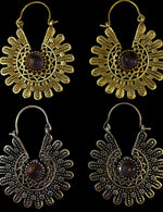 Load image into Gallery viewer, 6. Bronze Earrings with Semi-Precious Stones
