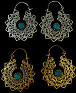 Load image into Gallery viewer, 8. Bronze Earrings with Semi-Precious Stones

