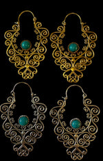 Load image into Gallery viewer, 5. Bronze Earrings with Semi-Precious Stones
