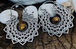 Load image into Gallery viewer, 8. Bronze Earrings with Semi-Precious Stones
