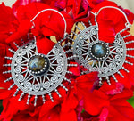 Load image into Gallery viewer, 3. Bronze Earrings with Semi-Precious Stones
