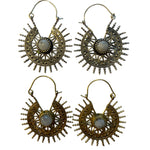 Load image into Gallery viewer, 3. Bronze Earrings with Semi-Precious Stones
