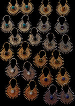 Load image into Gallery viewer, 3. Bronze Earrings with Semi-Precious Stones
